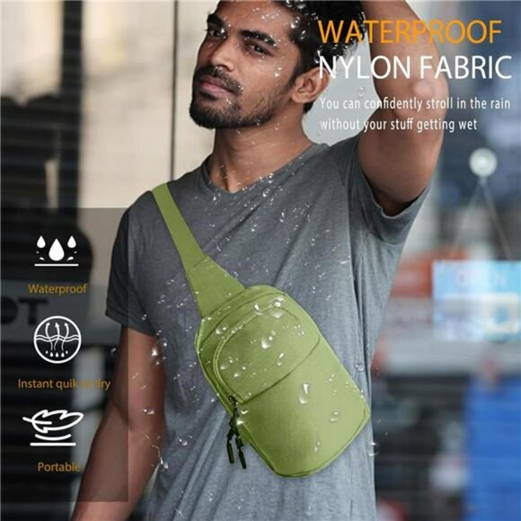Waterproof mini sling bag crossbody chest bag small travel phone bag for men wom - Picture 5 of 8
